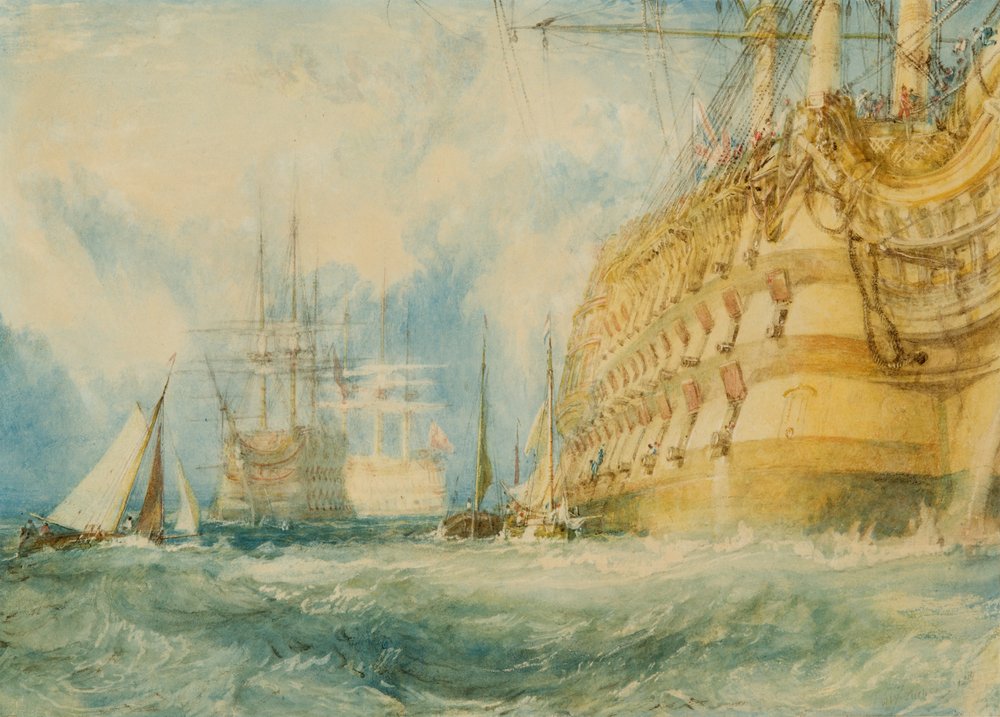 Un navire de ligne de premier rang embarquant des provisions, 1818 - Joseph Mallord William Turner