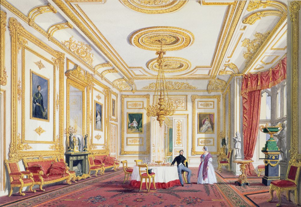 Le salon blanc au château de Windsor - Joseph Nash