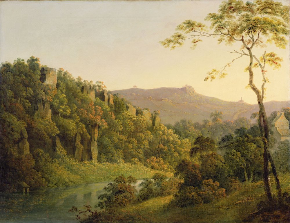 Vue dans Matlock Dale, vers l'escarpement de Black Rock