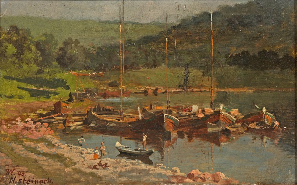 Karl Weysser - Bateaux à Neckarsteinach, 1893 - Karl Weysser