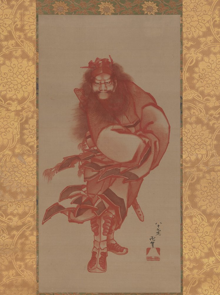 Shoki rouge, le vainqueur des démons, daté de 1847 - Katsushika Hokusai