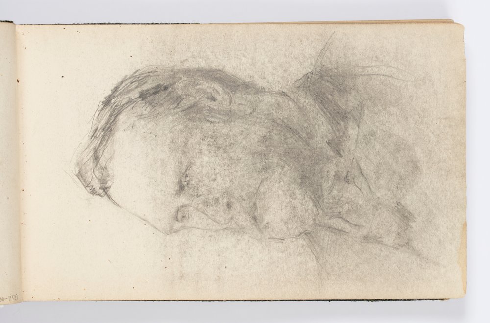 Page de carnet de croquis : Portrait d'un homme avec barbe
