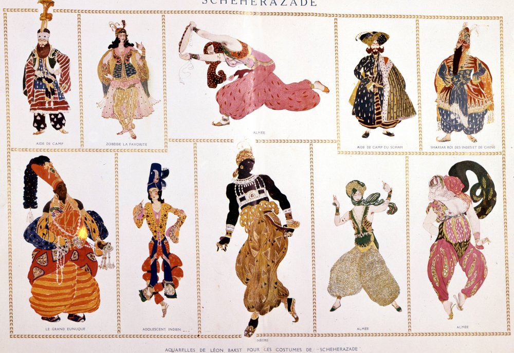 Costumes pour « Shéhérazade » de Nikolaï Rimski-Korsakov (1844-1908), mis en scène par Léon Bakst. - Leon Bakst