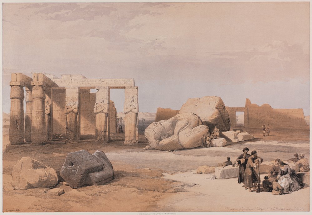 Égypte et Nubie, Volume II : Fragments des grands colosses au Memnonium, Thèbes, 1847 - Louis Haghe