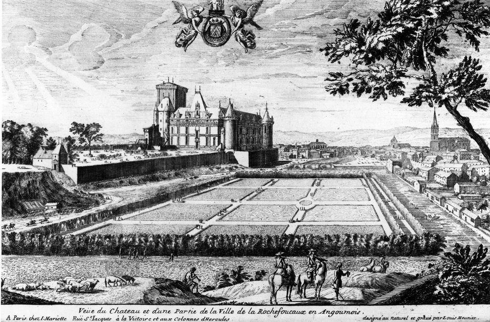 Château de la Rochefoucauld à Liancourt ; gravure de Louis Menier - Archives familiales - Louis Meunier