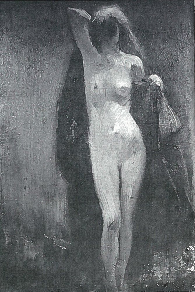Nu avec manteau rouge | Lovis Corinth | Estampe d'art