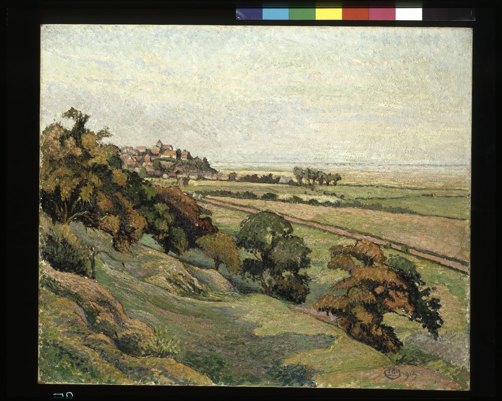 Rye depuis Cadborough, coucher de soleil - Lucien Pissarro