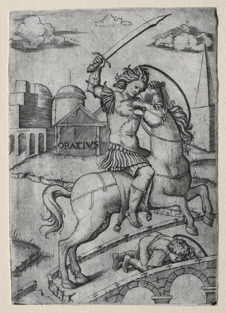 Horatius Coclès défendant le pont Sublicius - Marcantonio Raimondi