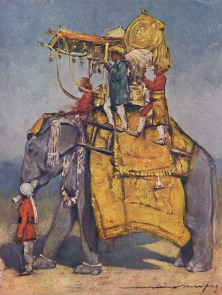 Un éléphant d'État avec tous ses ornements, 1903 - Mortimer L Menpes