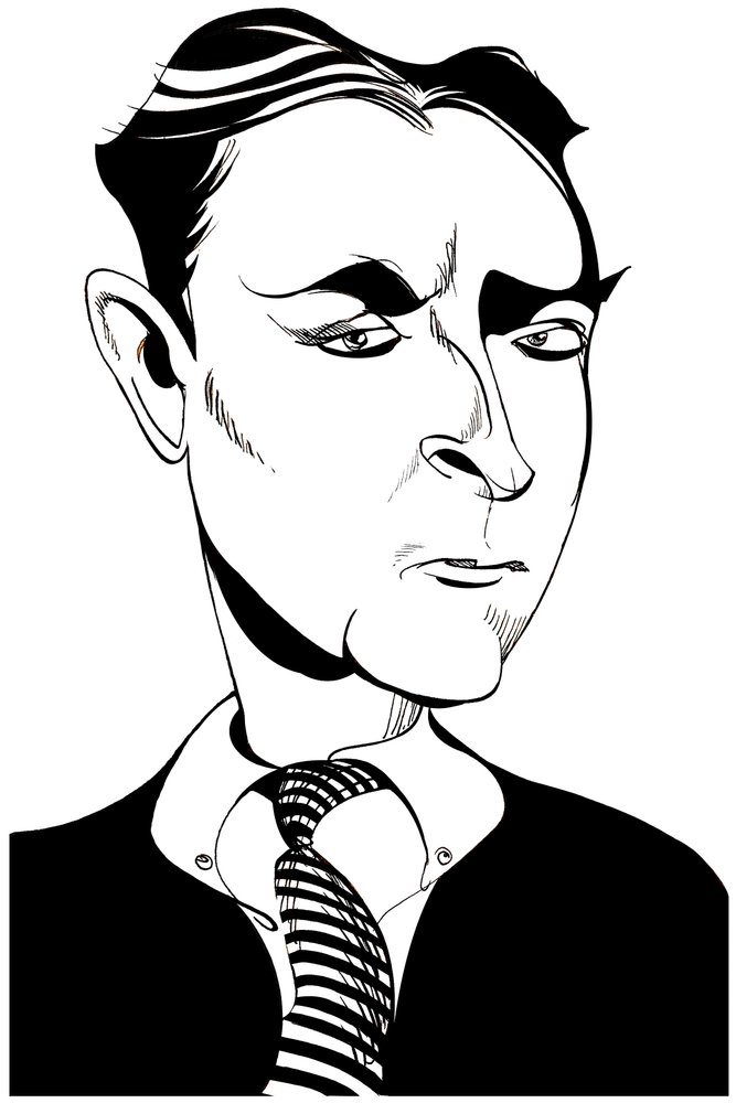 Francis Scott Fitzgerald - caricature du romancier et nouvelliste américain, 1896-1940 - Neale Osborne
