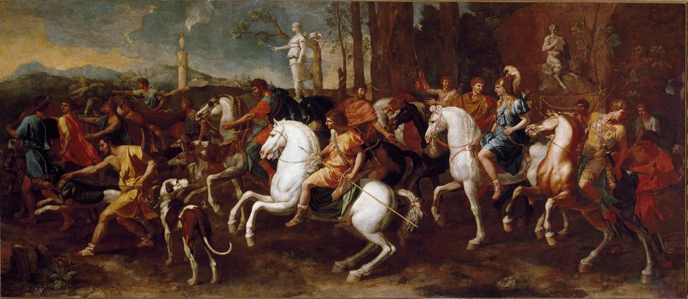 La Chasse de Méléagre. Héros de la mythologie grecque célèbre pour la chasse au sanglier de Calydon. Peinture de Nicolas Poussin - Nicolas Poussin
