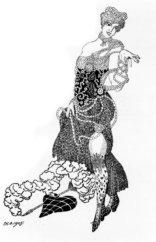 La Folichonette Illustration pour le journal Vesy The Scales, 1905 - Nikolai Petrovich Feofilaktov