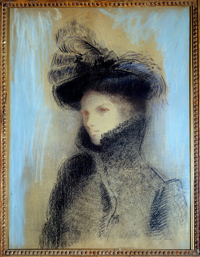 Portrait de la céramiste Marie Botkin, pastel par Odilon Redon