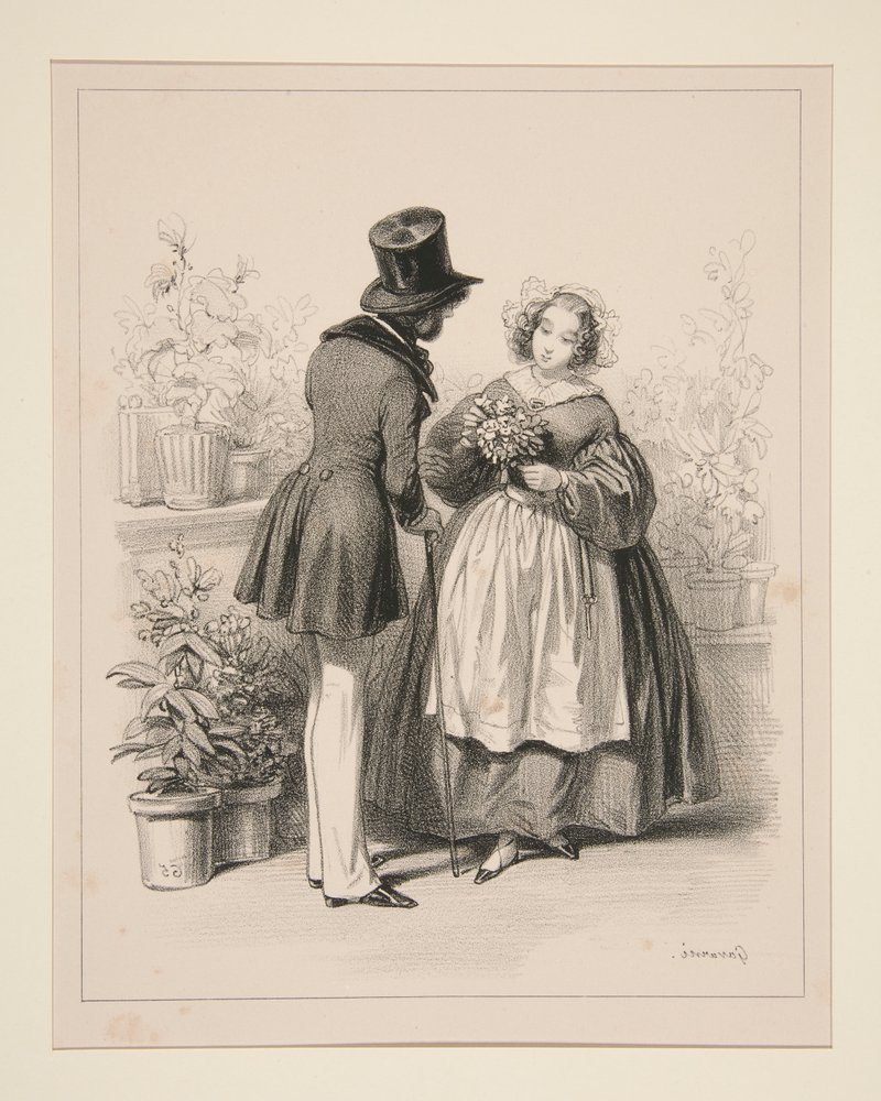 Bouquetière - Paul Gavarni