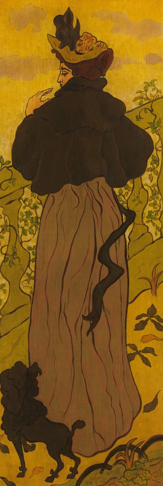 Femme Debout à Côté d'une Balustrade avec un Caniche, vers 1895 - Paul Elie Ranson