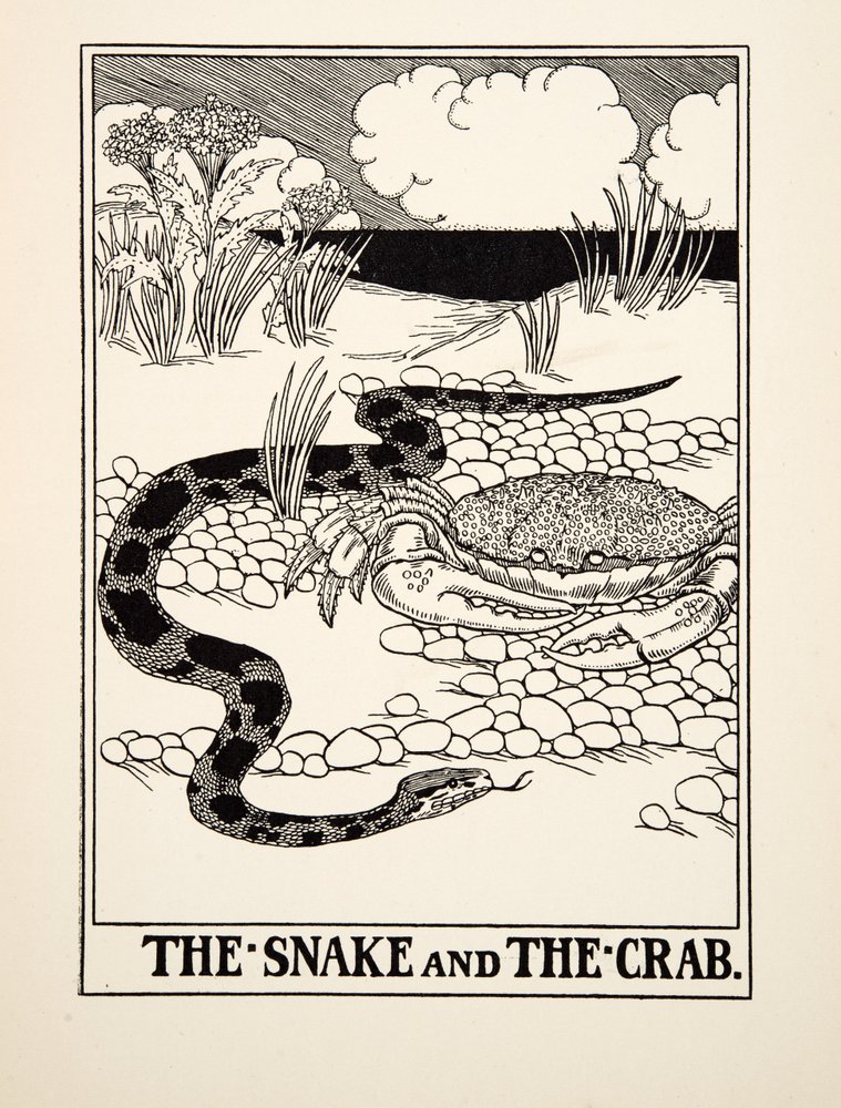 Le Serpent et le Crabe, tiré de Cent fables d