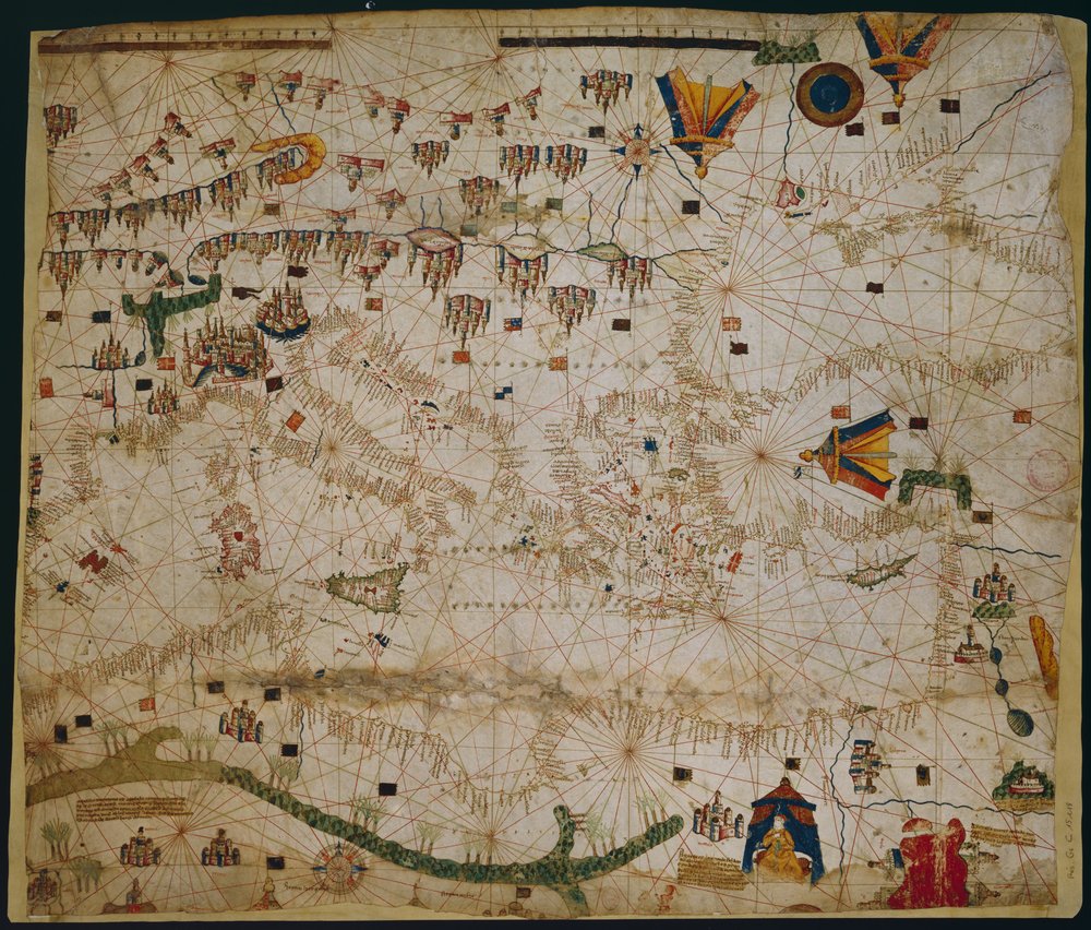 Carte marine de la mer Méditerranée et de la mer Noire - Petrus Roselli