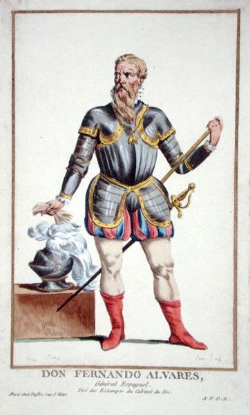 Don Fernando Álvarez (1507-82), tiré du « Recueil des Estampes, représentant les Rangs et les Dignités, suivant le Costume de toutes les Nations existantes », publié en 1780 - Pierre Duflos