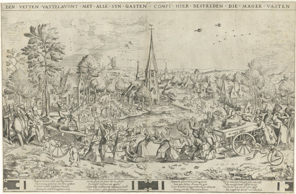 Le combat entre Carnaval et Carême, gravé par Pieter van der Heyden (1558) - Pieter The Elder after Brueghel