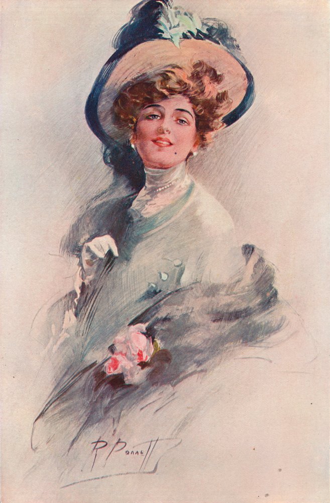 Une étude en couleur, vers 1908 - R. Ponnett