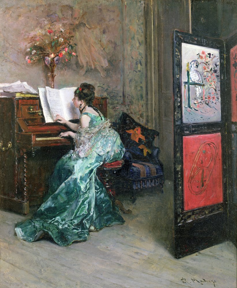 Dame jouant du piano à l