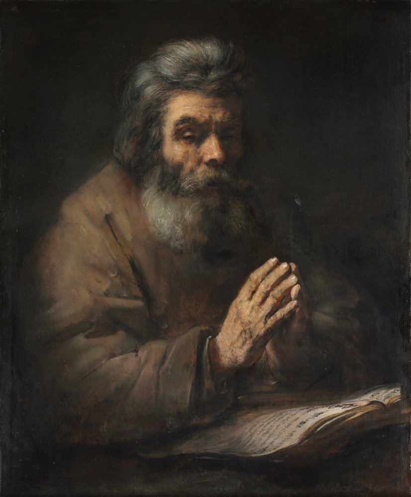 Un homme âgé en prière, années 1660 ou plus tard - Rembrandt van Rijn
