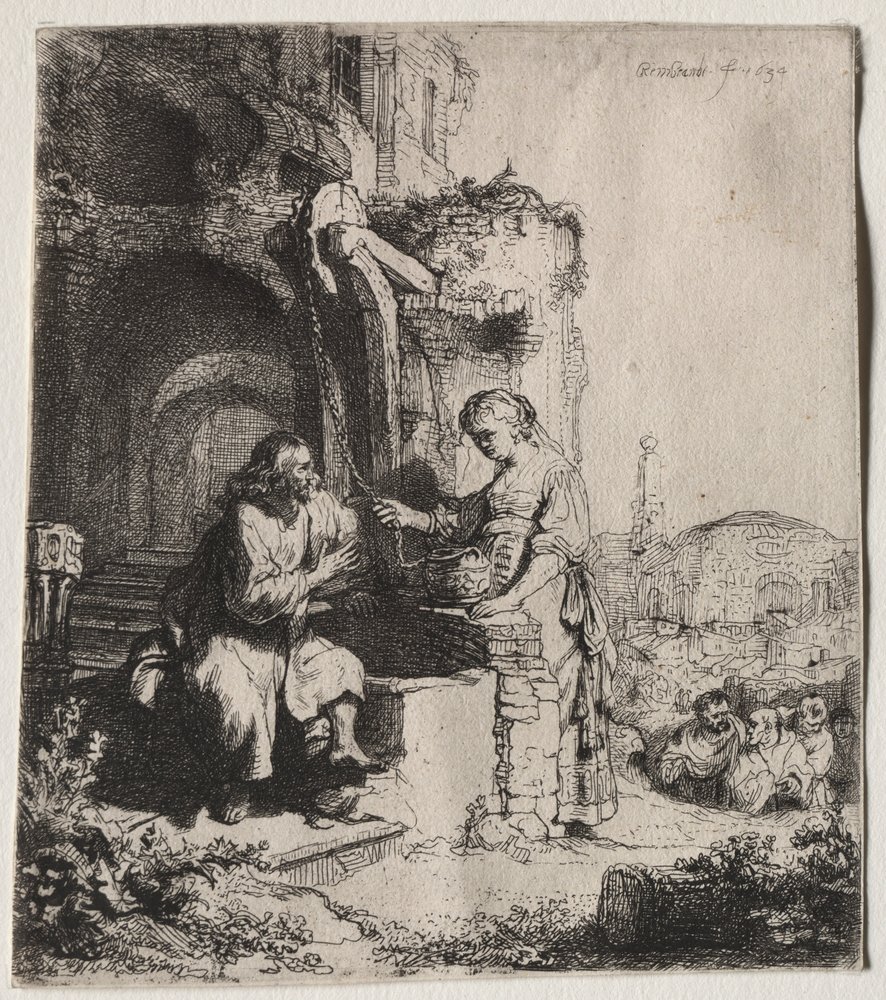 Le Christ et la femme de Samarie parmi les ruines, 1634