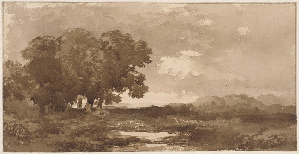 Paysage avec groupe d