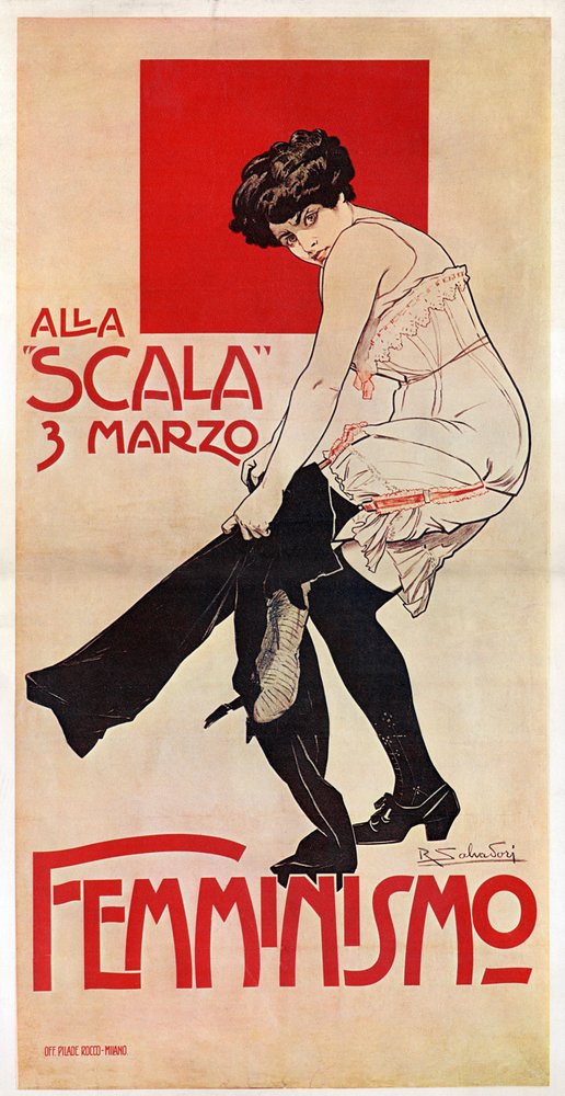 Une réunion féministe à la Scala le 03/03/1906 (affiche) - Riccardo Salvadori