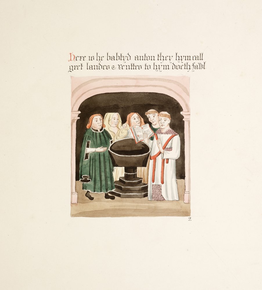 Ms. New Coll 380, f34r. Les antiquités de la cathédrale Sainte-Marie, Carlisle, dessinées par Robert Carlile, 1795 (plume et encre et aquarelle sur papier) - Robert Carlile