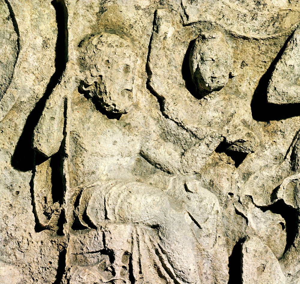 Frise représentant le roi Priam et Hécube (détail) - Roman