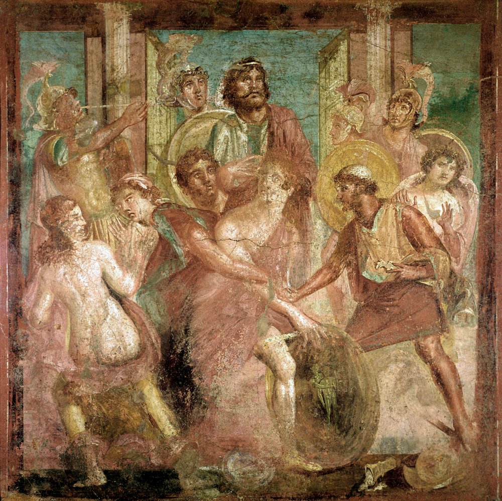 Ulysse trouve Achille parmi les filles de Lycomède (fresque, 2ème siècle après J.-C.) - Roman