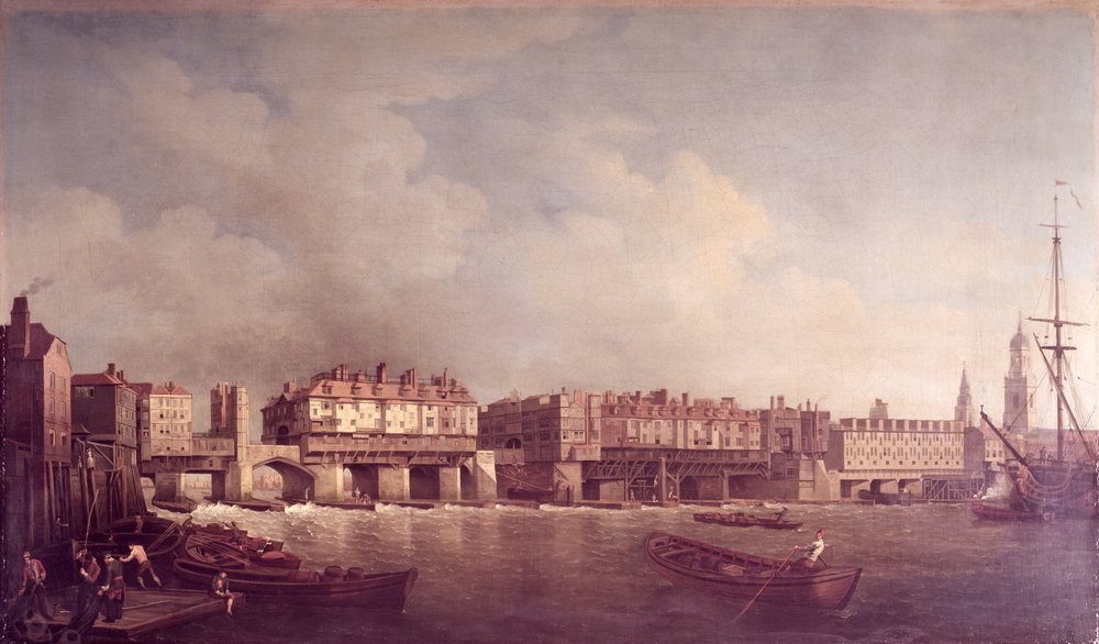 Pont de Londres avant la modification en 1757 - Samuel Scott