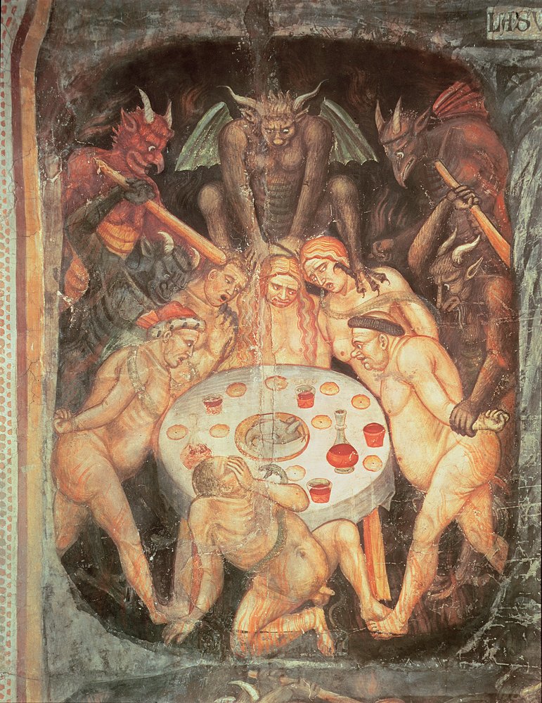 Enfer, détail des avides, vers 1394 - Taddeo di Bartolo