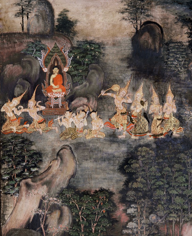 Tentations de Bouddha | Thai School | Estampe d'art