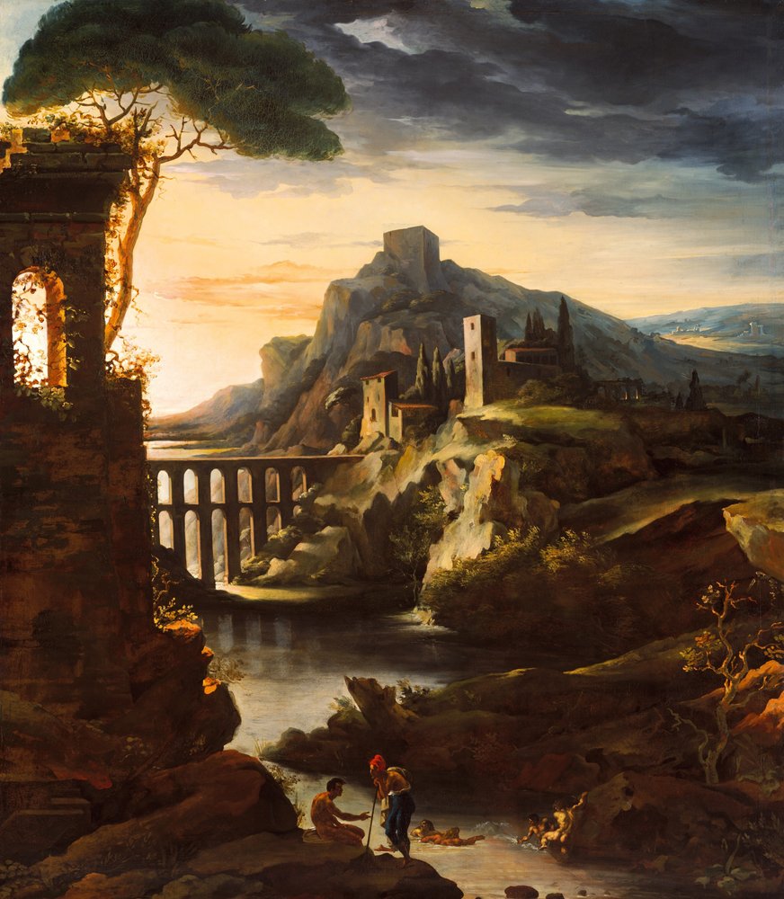Soir : paysage avec un aqueduc, 1818 - Theodore Gericault