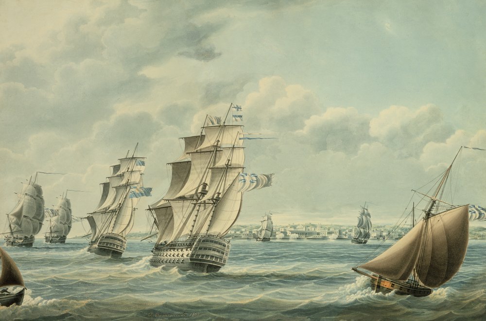 Navires britanniques bloquant Cadix en 1797 - Thomas Buttersworth
