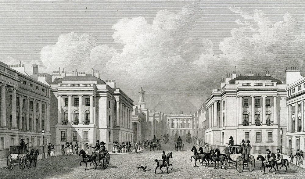 Waterloo Place et une partie de Regent Street, pub.1828 - Thomas Hosmer Shepherd