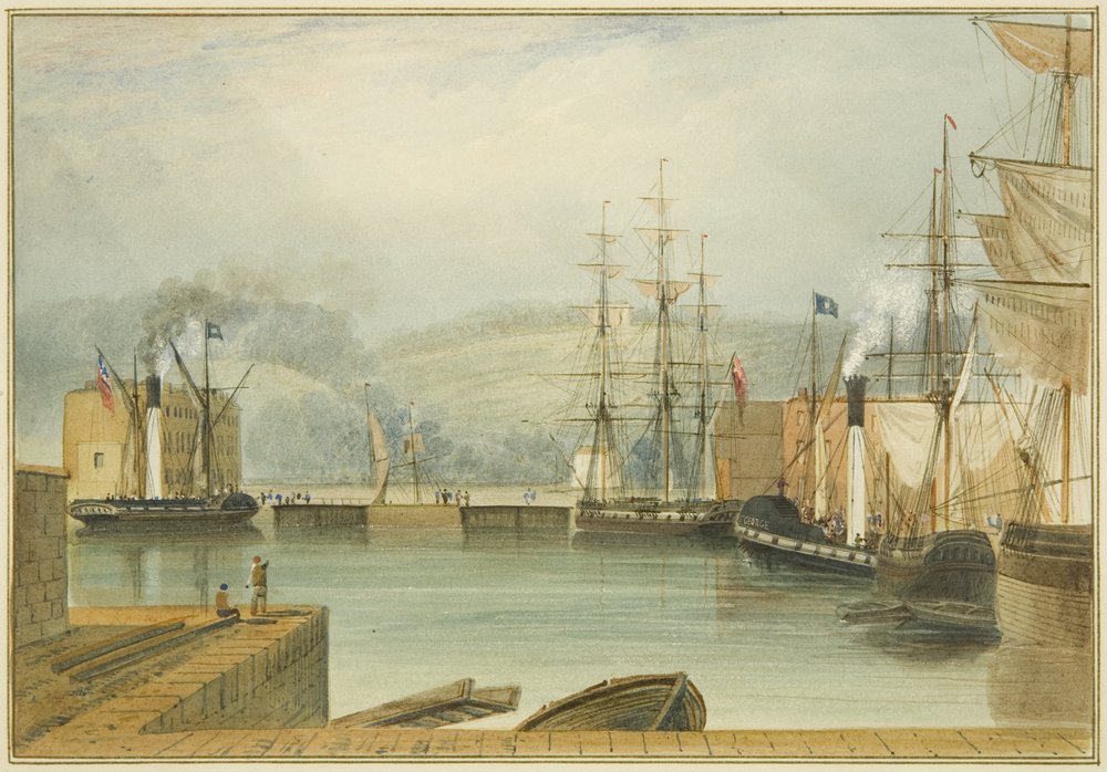 Bassin de Cumberland, avec les bateaux à vapeur à aubes 