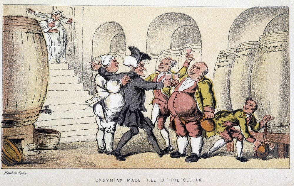 Le docteur dans une cave | Thomas Rowlandson | Estampe d'art