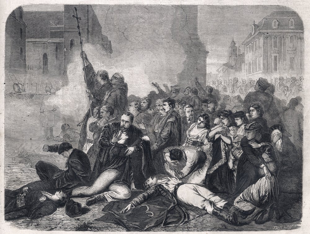 Le massacre des civils sur la place du Château, Varsovie, le 8 avril - Tony Robert-Fleury