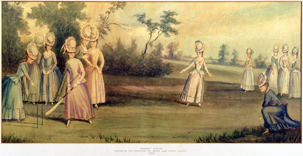 Match de cricket joué par la comtesse de Derby et d