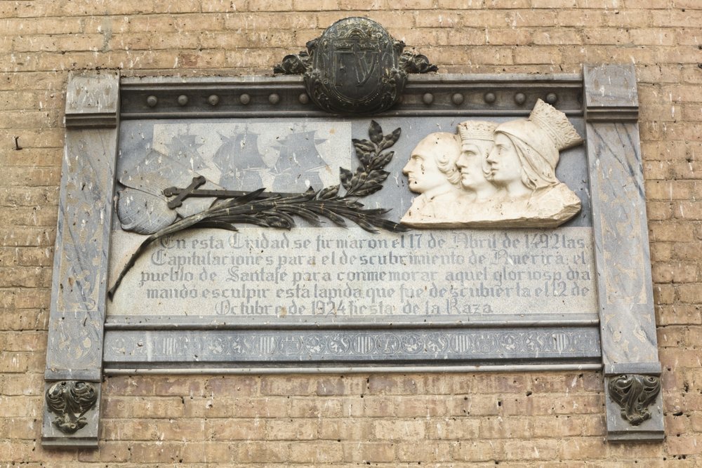 Plaque commémorative de la signature d'un contrat entre les Rois ...