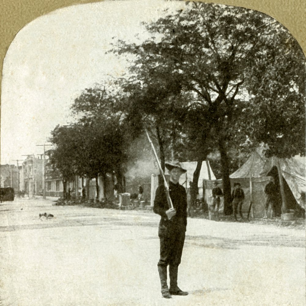 Garde nationale du Septième Régiment... campant à Lincoln Square, Oakland, Californie, 1906. - Unbekannt