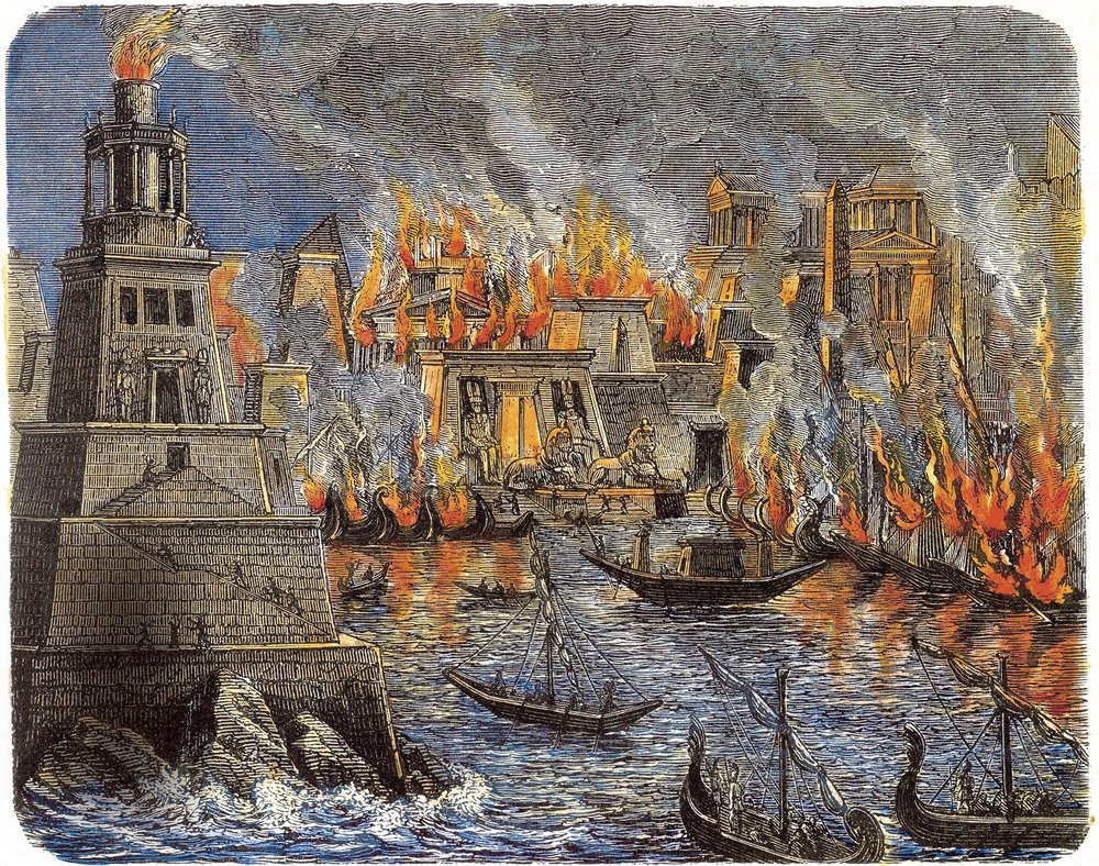 L'incendie de la bibliothèque d'Alexandrie, 1876