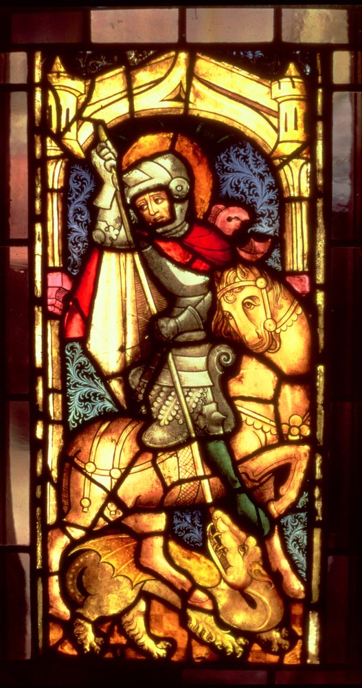 Vitrail représentant Saint Georges et le Dragon de Cologne, c.1300 - Unbekannt Unbekannt