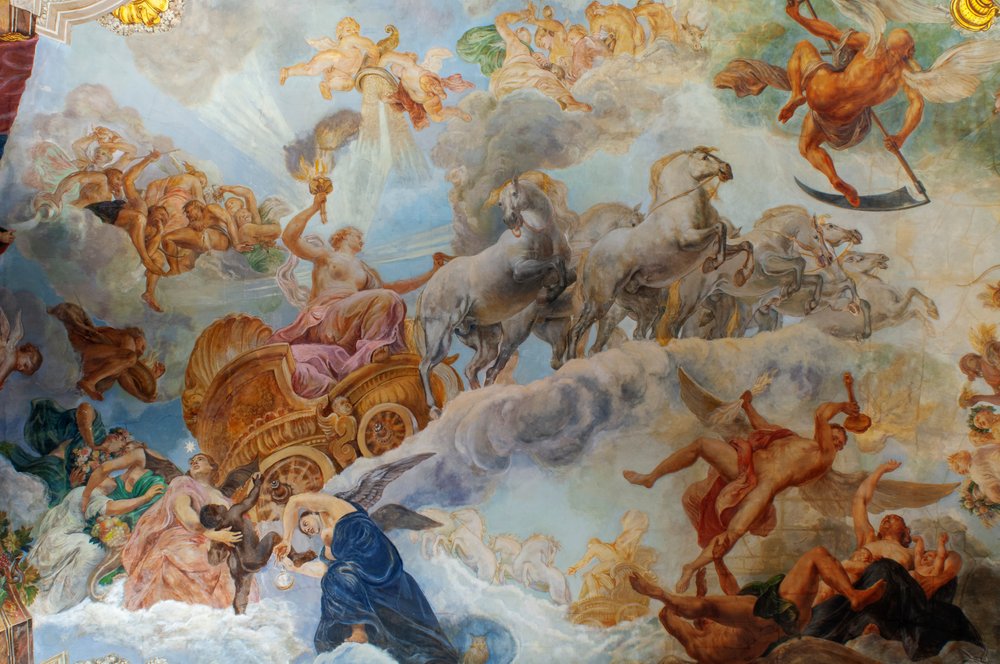 Intérieur du palais de Charlottenburg et son parc Schlossgarten reconstruit après la Seconde Guerre mondiale à Berlin, Allemagne - Unknown