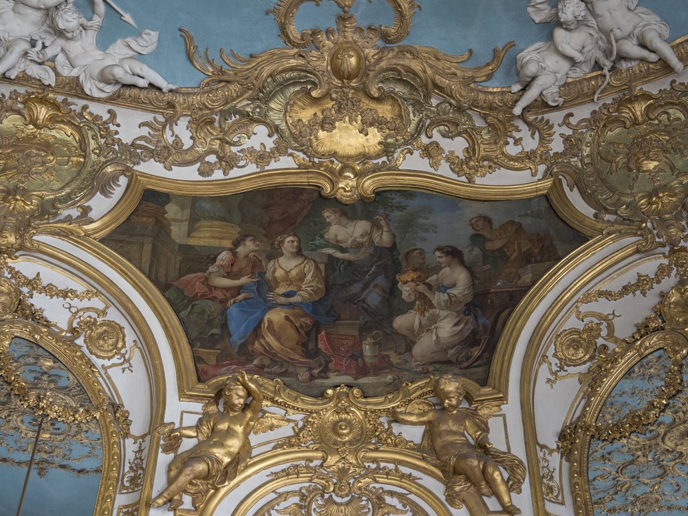 Psyché montrant ses trésors à ses sœurs. Peinture de Charles Joseph Natoire (1700-1777) - Unbekannt
