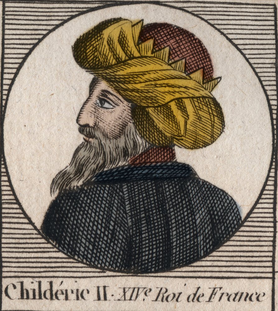 Portrait de Childéric II, Roi des Francs de 670 à 673 - CHILDERIC II ...
