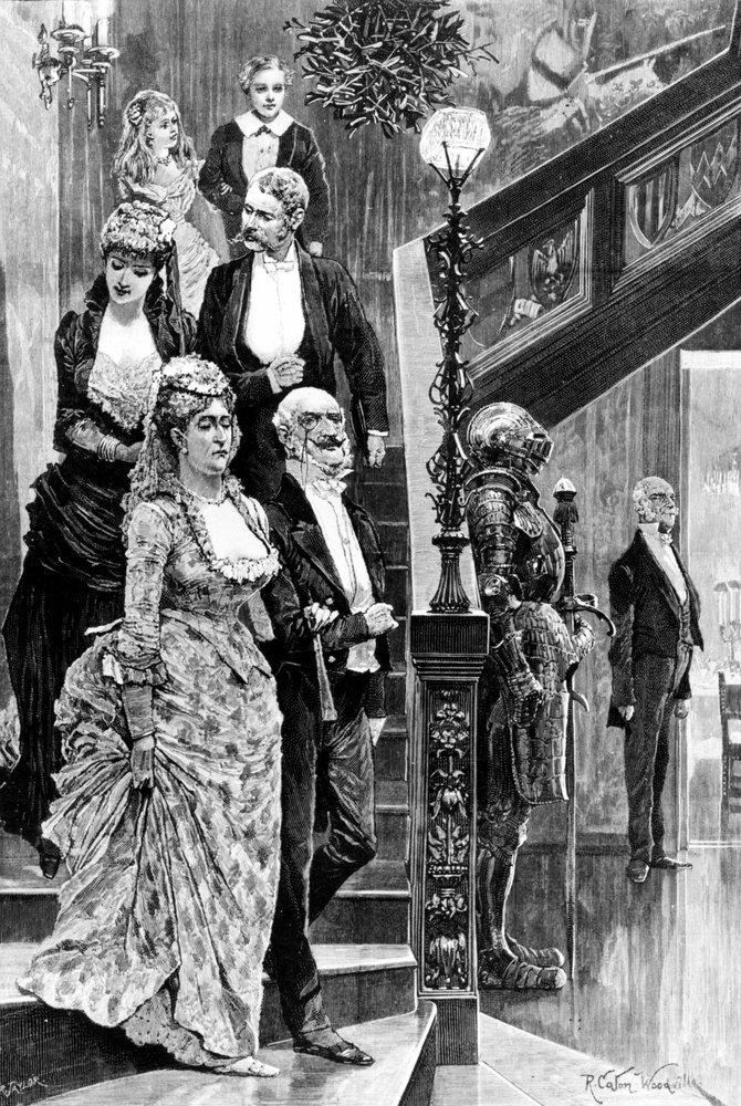 Soirée sociale à Londres à l'époque victorienne. Gravure de la 2ème moitié du 19ème siècle. - Unknown artist
